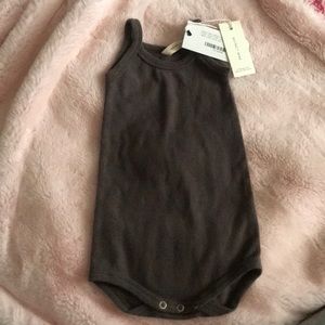 Designer organic cotton ribbed tank onsie 3-6m